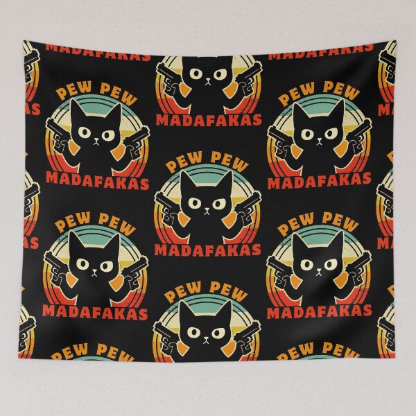 Item preview, Pew Pew Funny Cat Madafakas - Retro  designed and sold by FarieArt.