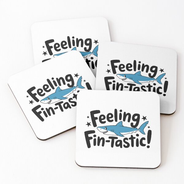 Item preview, Feeling Fin-tastic! Cute Shark Pun designed and sold by PMCreative.