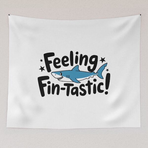 Item preview, Feeling Fin-tastic! Cute Shark Pun designed and sold by PMCreative.