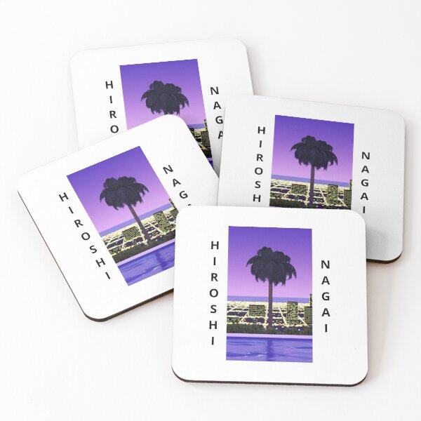Item preview, Hiroshi Nagai Art Pop Art Vaporwave Palm Tree Pool Night designed and sold by OVERSAI.