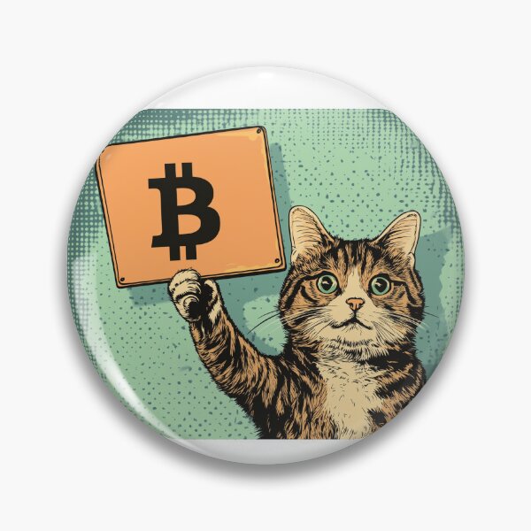 Item preview, Crypto Cat Pop Art | Funny Bitcoin Cat Illustration with Sign designed and sold by pmakesArt.