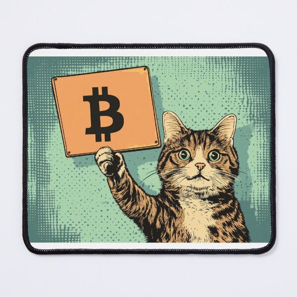 Item preview, Crypto Cat Pop Art | Funny Bitcoin Cat Illustration with Sign designed and sold by pmakesArt.