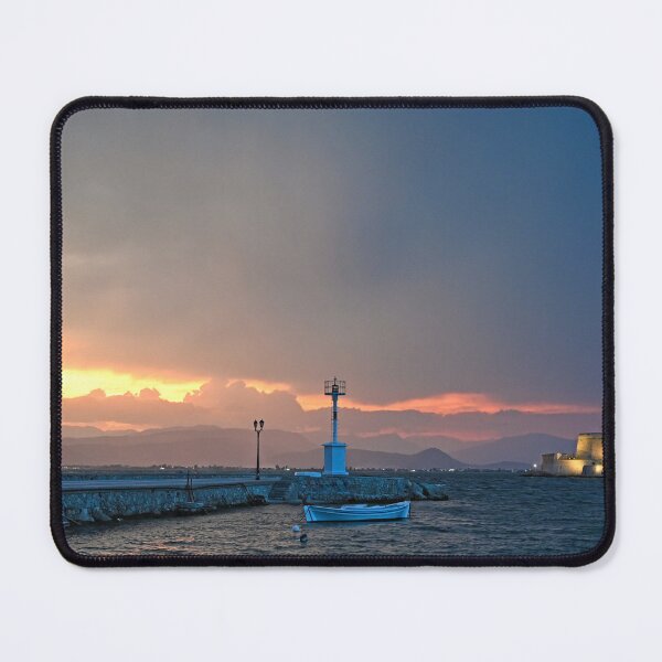 Item preview, Sunset over Bourtzi water fortress in Nafplio city, Peloponnese, Greece designed and sold by goceris.
