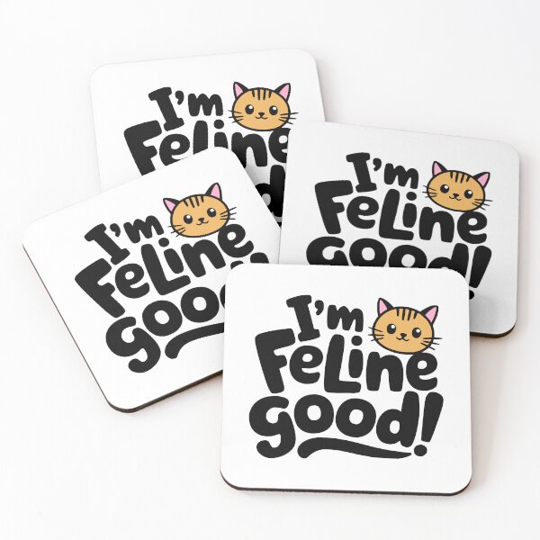 Item preview, I'm feline Good! Cute Cat Pun designed and sold by PMCreative.