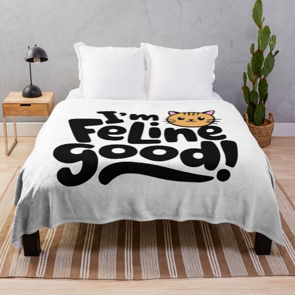 Item preview, I'm feline Good! Cute Cat Pun designed and sold by PMCreative.