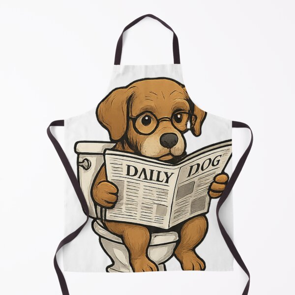 Item preview, Dog Reading Newspaper on Toilet designed and sold by Topic2025.