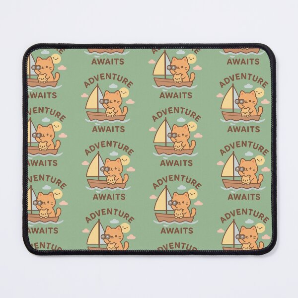 Item preview, Kawaii Cat on a Sailboat with Binoculars - Cute Nautical Adventure Illustration designed and sold by GinColorist.