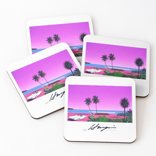 Item preview, Hiroshi Nagai Purple Beach White Muscle car with Signature designed and sold by OVERSAI.