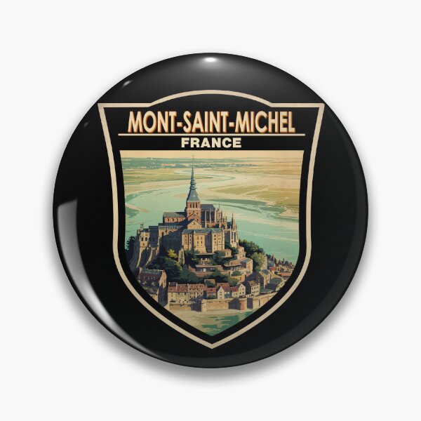 Item preview, Mont-Saint-Michel France Travel Art Badge designed and sold by KrisSidDesigns.