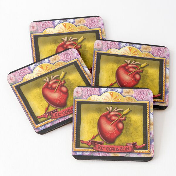 Item preview, ❤️ El Corazón – Lotería-Inspired Heart  Nicho Art Print designed and sold by bombpop13.