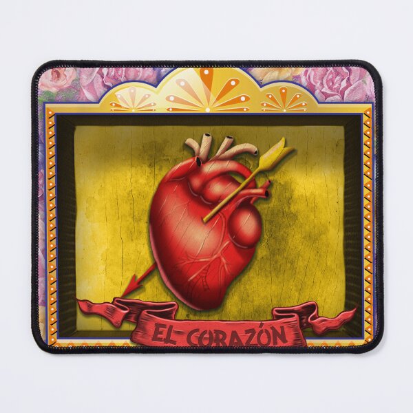 Item preview, ❤️ El Corazón – Lotería-Inspired Heart Nicho Art Print designed and sold by bombpop13.