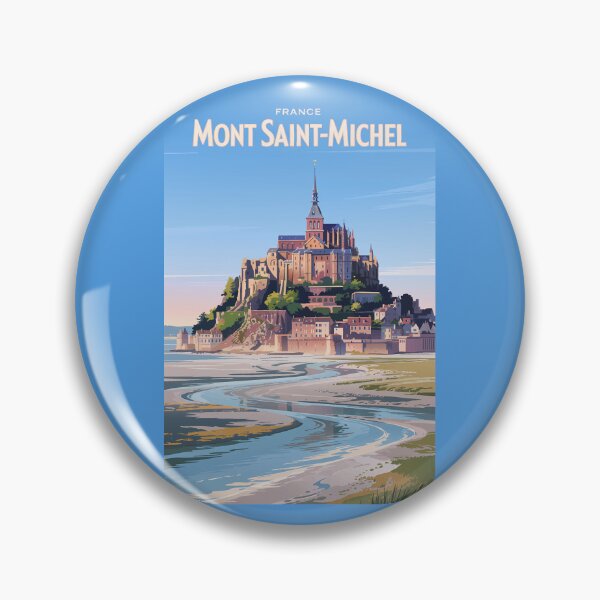 Item preview, Mont Saint Michel Illustration Travel Art Vintage designed and sold by KrisSidDesigns.