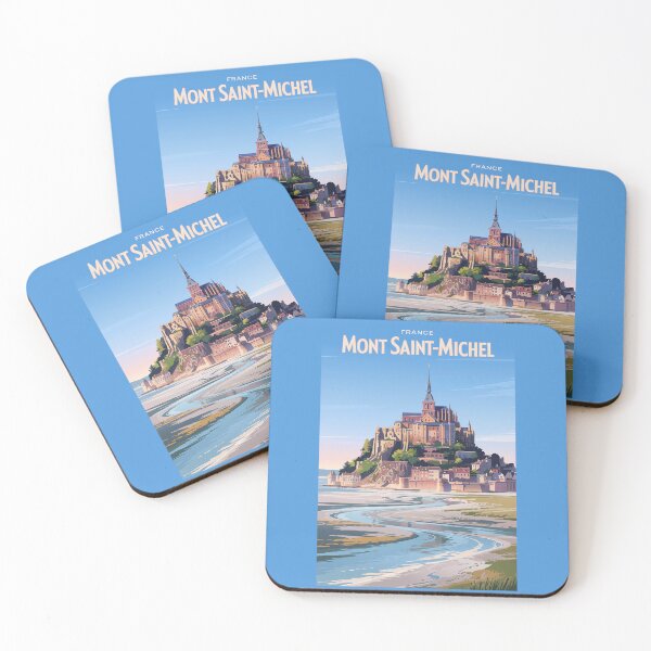 Item preview, Mont Saint Michel Illustration Travel Art Vintage designed and sold by KrisSidDesigns.