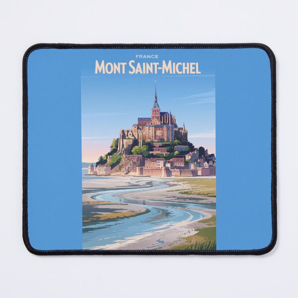 Item preview, Mont Saint Michel Illustration Travel Art Vintage designed and sold by KrisSidDesigns.