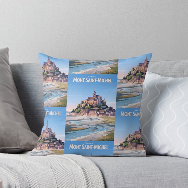 Item preview, Mont Saint Michel Illustration Travel Art Vintage designed and sold by KrisSidDesigns.