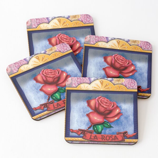Item preview, La Rosa (The Rose) Loteria Style Nicho Art designed and sold by bombpop13.