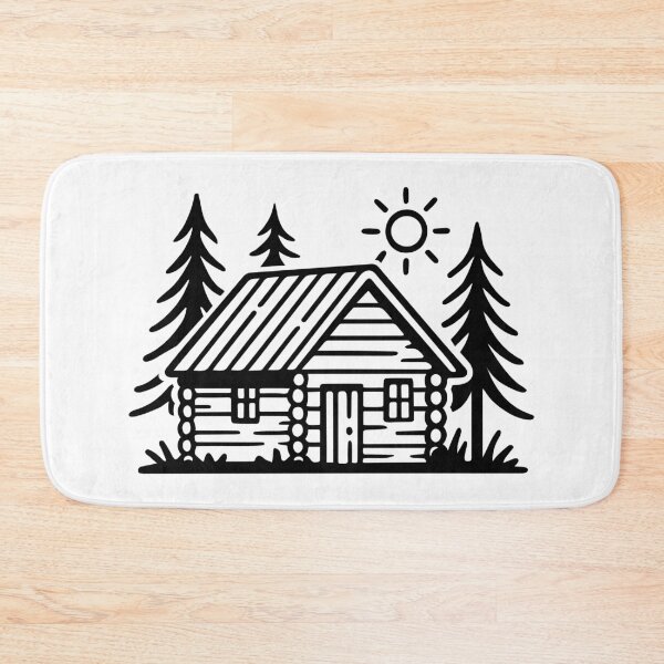 Item preview, Hand drawn forest woodlog cabin designed and sold by Familyshmot.