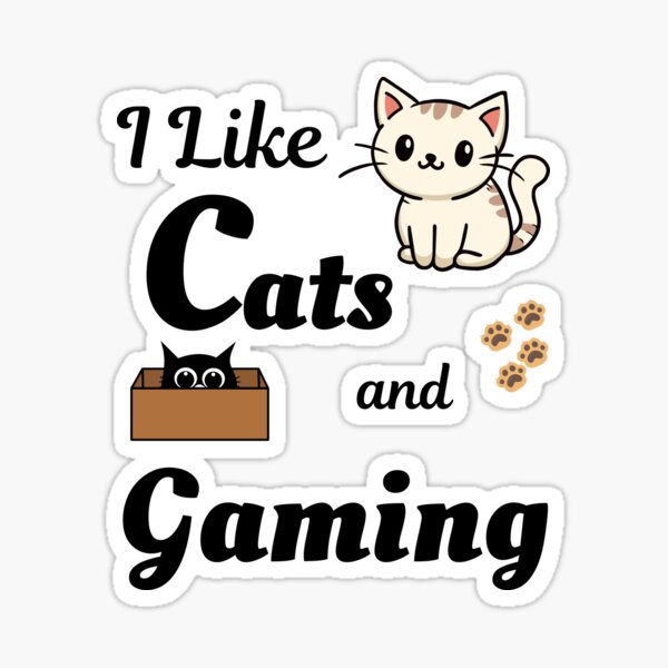 Item preview, I like Cats and Gaming - Fun Cat and Kitten designed and sold by Zingra.