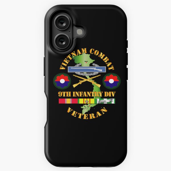 Vista previa del artículo con la obra «Ejército - Veterano de infantería de combate de Vietnam con 9th Inf Div SSI V1», diseñado y vendido por Military Insignia Products.