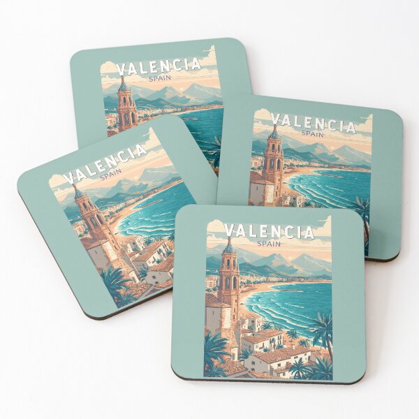 Item preview, Valencia Spain Illustration Travel Art Vintage designed and sold by KrisSidDesigns.