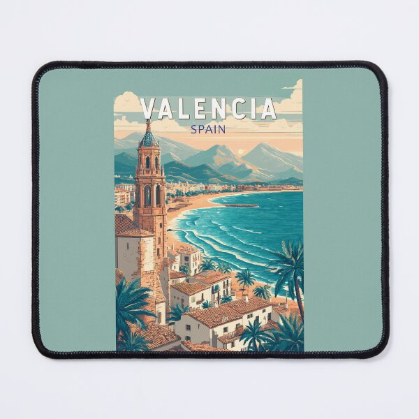 Item preview, Valencia Spain Illustration Travel Art Vintage designed and sold by KrisSidDesigns.