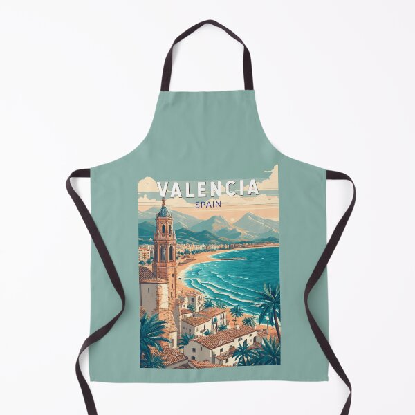 Item preview, Valencia Spain Illustration Travel Art Vintage designed and sold by KrisSidDesigns.