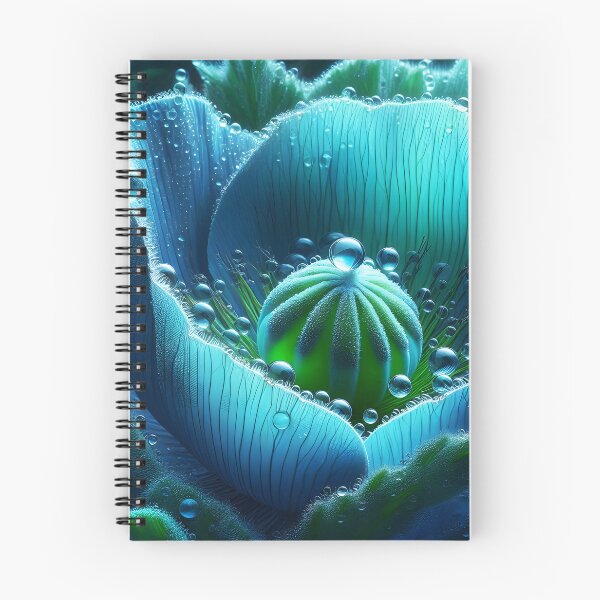 Item preview, Dew drops on Blue poppy closeup designed and sold by EmeraldeaArt.