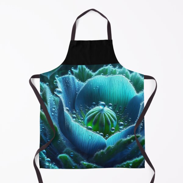 Item preview, Dew drops on Blue poppy closeup designed and sold by EmeraldeaArt.