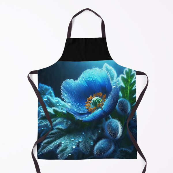 Item preview, Morning Dew drops on Blue poppies designed and sold by EmeraldeaArt.