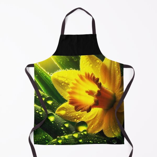 Item preview, Morning Dew drops on Yellow daffodil designed and sold by EmeraldeaArt.