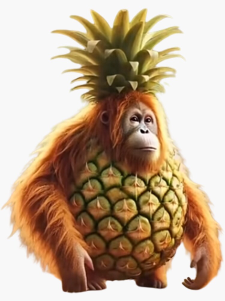 Orangutini Ananasini  Italian Brain Rot Sticker
