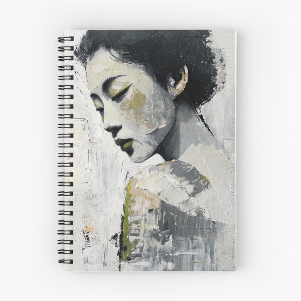 Item preview, Contemplative Geisha – Abstract Oil Portrait designed and sold by caracatita75.