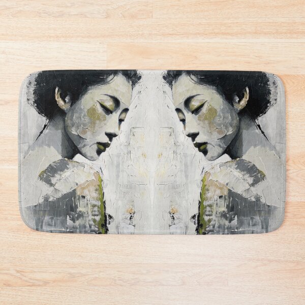 Item preview, Contemplative Geisha – Abstract Oil Portrait designed and sold by caracatita75.
