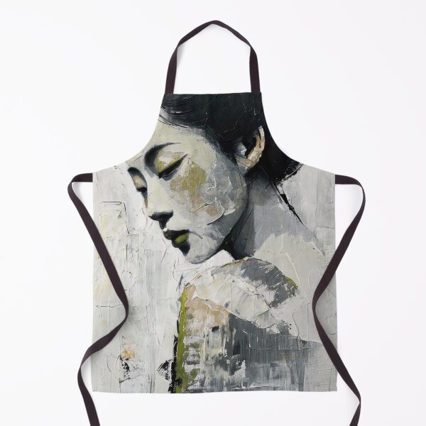 Item preview, Contemplative Geisha – Abstract Oil Portrait designed and sold by caracatita75.