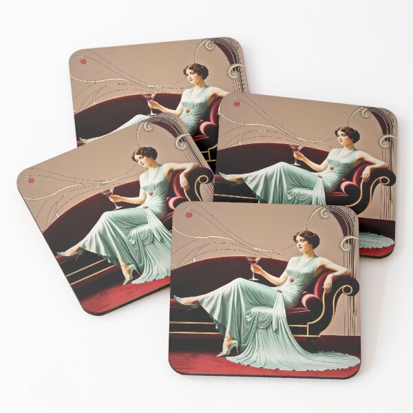Artikelvorschau, schöne Dame im Jugendstil entworfen und verkauft von SKULLARTISTRY.