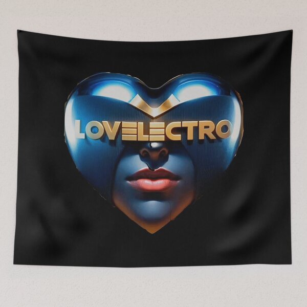 Item preview, Blue Luminescent Electro Heart, Face & Golden Letters designed and sold by LOVELECTRO.