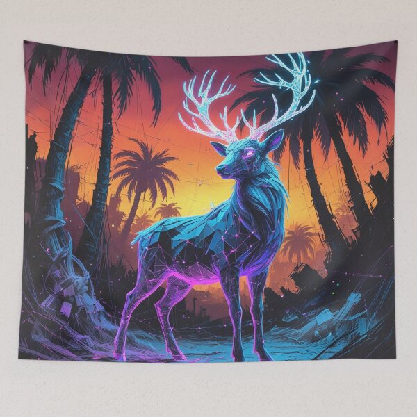 Item preview, Neon Stag in a Fading Digital Forest designed and sold by Blueangelgal.