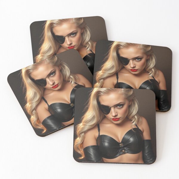 Item preview, Curvy Blonde 1940s Pin Up with Eye Patch designed and sold by MissSaylor.