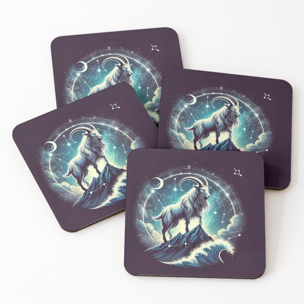 Item preview, Mythical Capricorn goat-fish under glowing cosmic sky designed and sold by ChernivtsiSkoda.