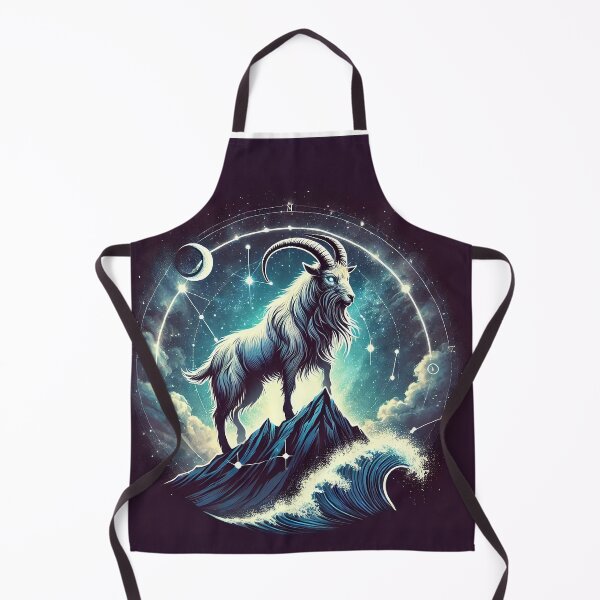 Item preview, Mythical Capricorn goat-fish under glowing cosmic sky designed and sold by ChernivtsiSkoda.