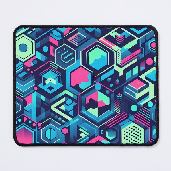 Item preview, Cyberpunk Neon Grid - Y2K Retro-Futuristic Hexagon Pattern for Bold Streetwear & Tech Decor designed and sold by JohnnyVillas.