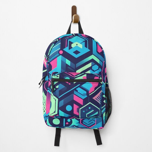 Item preview, Cyberpunk Neon Grid - Y2K Retro-Futuristic Hexagon Pattern for Bold Streetwear & Tech Decor designed and sold by JohnnyVillas.