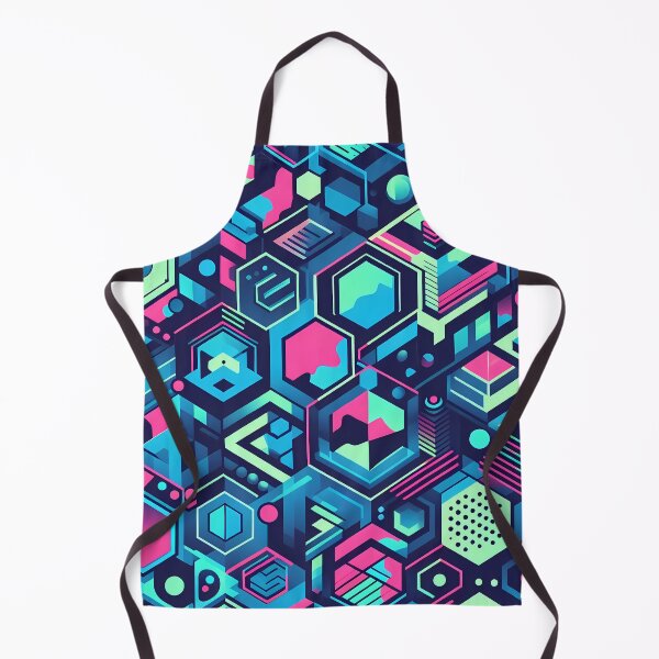 Item preview, Cyberpunk Neon Grid - Y2K Retro-Futuristic Hexagon Pattern for Bold Streetwear & Tech Decor designed and sold by JohnnyVillas.