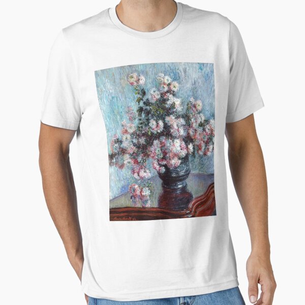 Aperçu de l'œuvre Chrysanthèmes de Claude Monet – Peinture florale impressionniste (1882) créée et vendue par Gold Turtle  Lina.