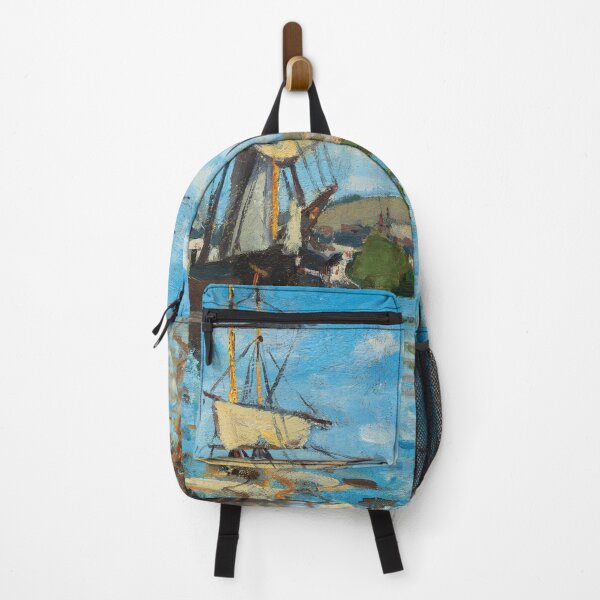 Item preview, Ships on the Seine at Rouen by Claude Monet – Impressionist Harbor Scene designed and sold by Gold Turtle Lina.