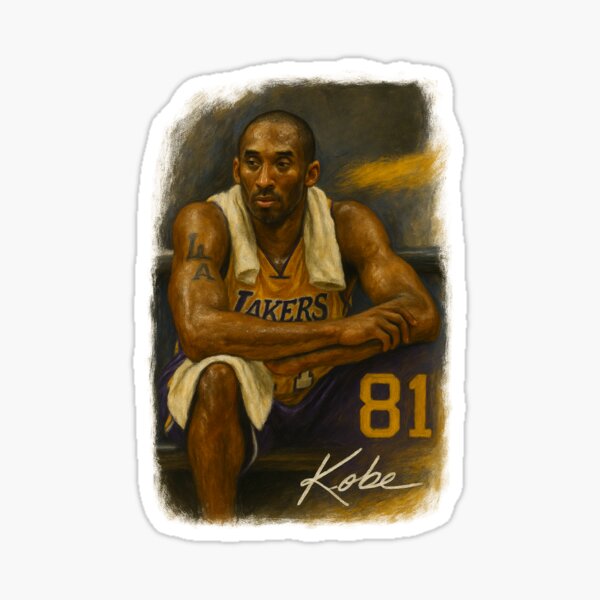 Item preview, Kobe Bryant 81 Point Game Lakers Art – Mamba Legacy Bench Portrait designed and sold by VintageVibes Co..