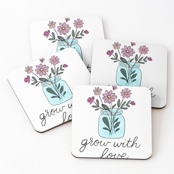 Item preview, Grow with Love – Cottagecore Floral Quote Sticker designed and sold by tiTheGoldenPath.