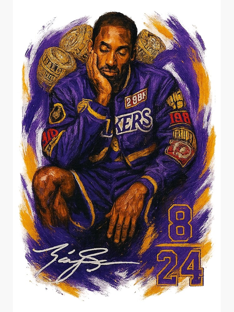 Kobe Bryant Lakers Legacy Art – 8/24 Tribute with Championship