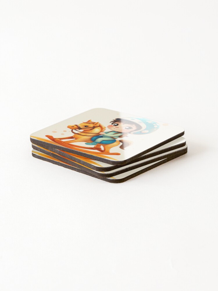 Thumbnail 4 of 5, Coasters (Set of 4), Space Explorer's First Ride designed and sold by Stickerlot.