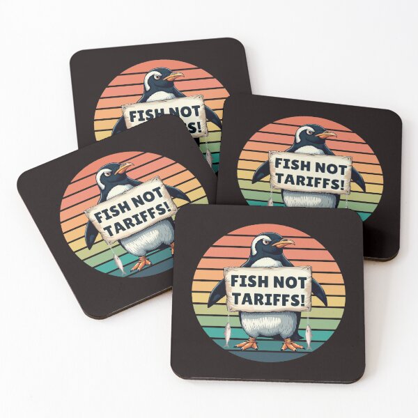 Item preview, Fish Not Tariffs Funny Penguin Protest Art designed and sold by Abdu  Innovations.